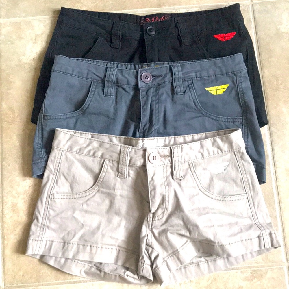 Fly Racing black, gray and tan shorts